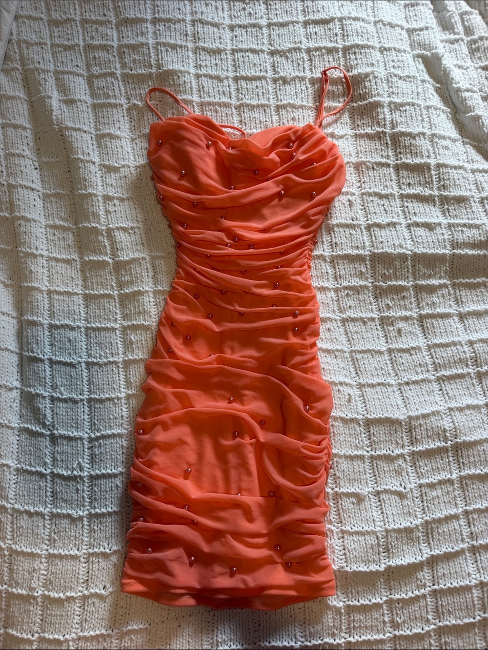Windsor Kristen Faux Pearl Mini Party Dress 🧡